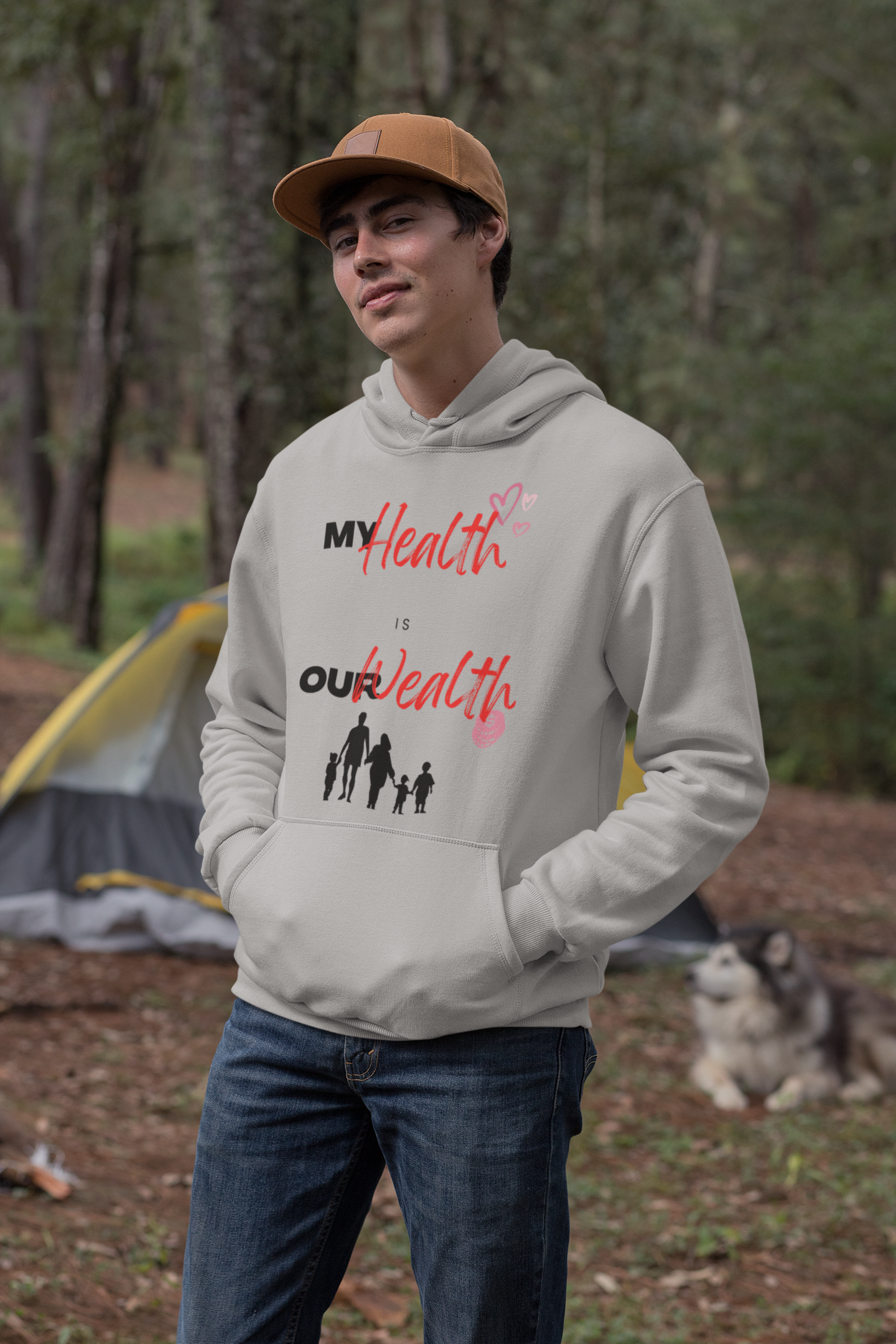 My Health is Our Wealth Unisex Hooded Sweatshirt (Light Hoodie)